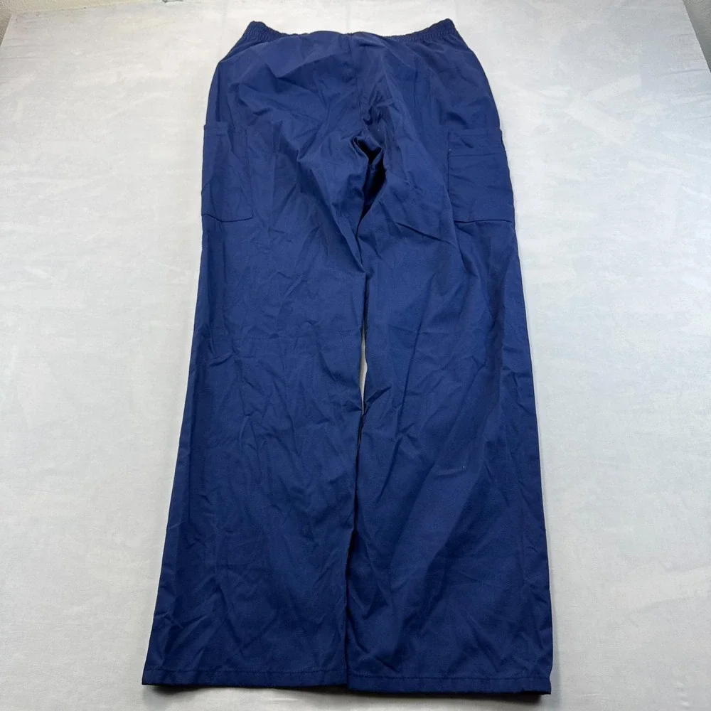 Dickies Medical Scrubs Pants Womens Medium Blue Utility Elastic Waist Pull On